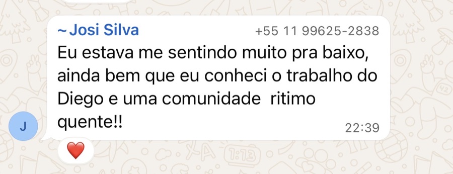 Depoimento de Josi Silva sobre o trabalho do Diego